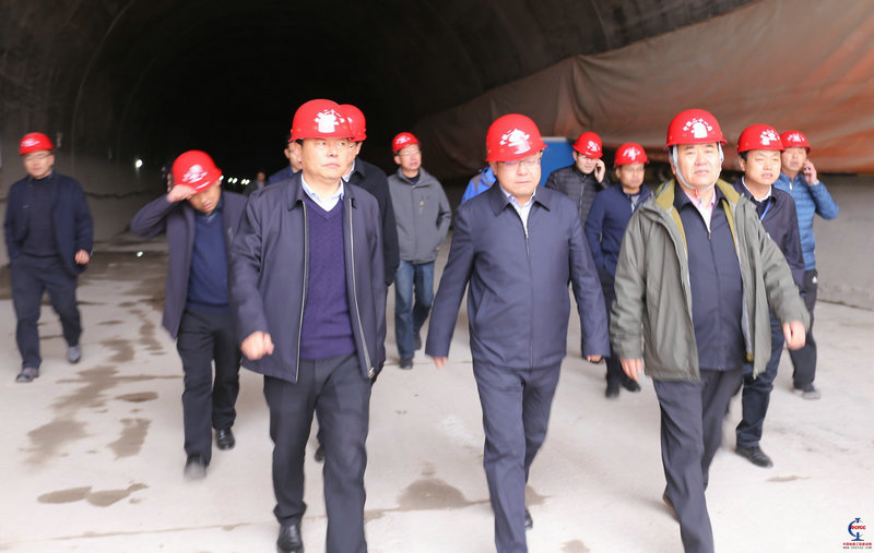 10、參加貫通慶典的各位領(lǐng)導(dǎo)步入馬峽隧道參觀。.jpg